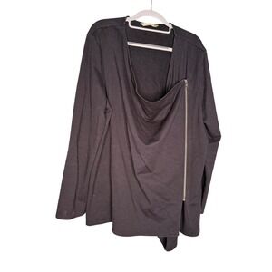 Chalet et Ceci black full zip draped cardigan sweater classic